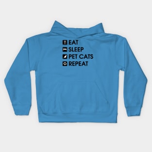 Eat Sleep Pet Cats Repeat - Cat Lover Kids Hoodie